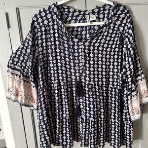 Bohemian Navy Print Shirt